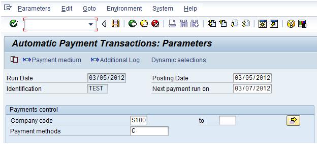 F111 - Automatic Payment Transactions: Parameters