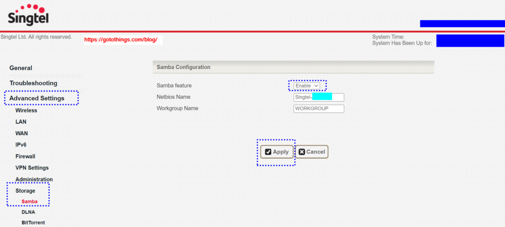 Singtel Wireless Modem