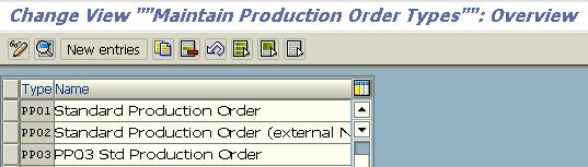 SAP PP Configure A New Production Order Type